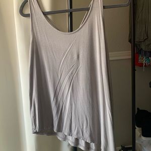 Light Grey Tank top. High Low, perfect with leather jacket